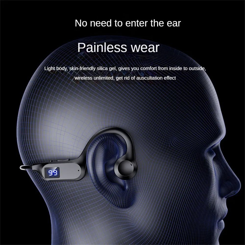 Bone Conduction Headphones Bluetooth 5.3 Wireless Earphones Waterproof Sports Headset with Mic for Workouts Running Driving