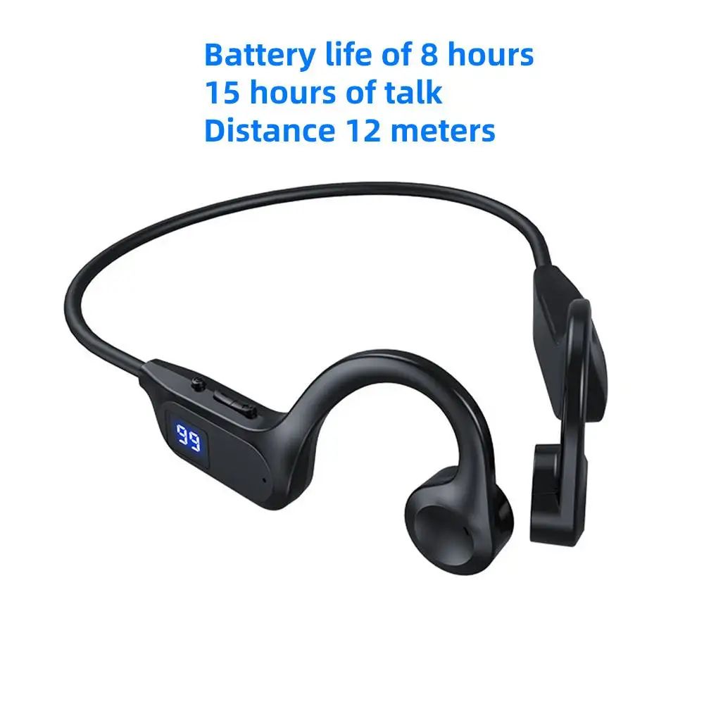 Bone Conduction Headphones Bluetooth 5.3 Wireless Earphones Waterproof Sports Headset with Mic for Workouts Running Driving
