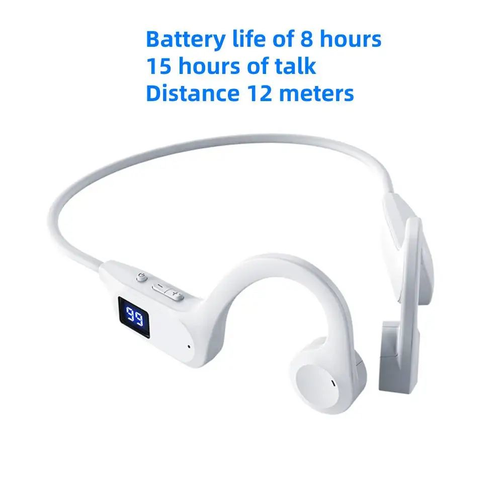 Bone Conduction Headphones Bluetooth 5.3 Wireless Earphones Waterproof Sports Headset with Mic for Workouts Running Driving
