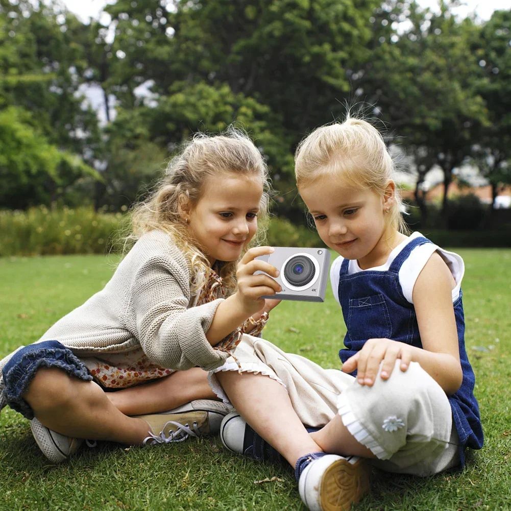 HD 1080P 48MP Dual Lens Digital Point and Shoot Camera Anti Shake Support 32GB Card for Boys Girls Children Compact Small Camera