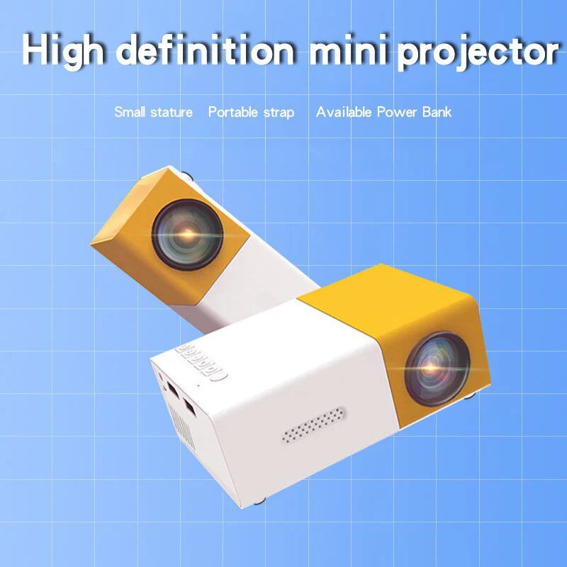 YG300 New small projector home portable high-definition projector, plug-in connection with the phone's built-in audio