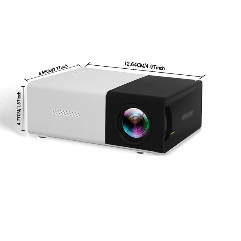 YG300 New small projector home portable high-definition projector, plug-in connection with the phone's built-in audio
