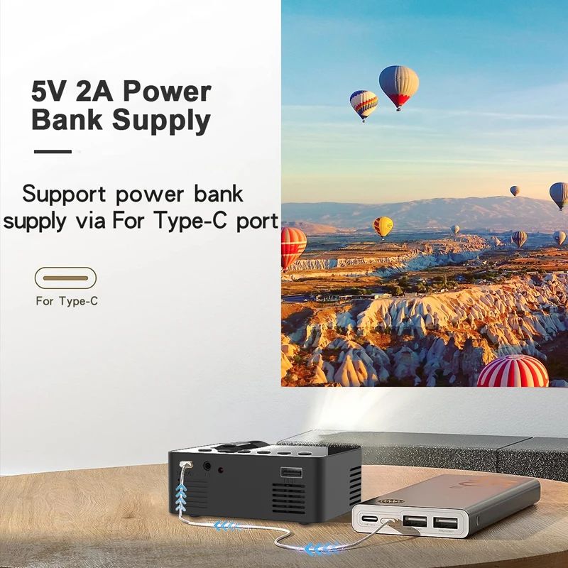 Mini Wireless Projetor Portable Home Cinema Outdoor Projetor LED Video Projector Full HD Same Screen IOS/Android Wifi for smart