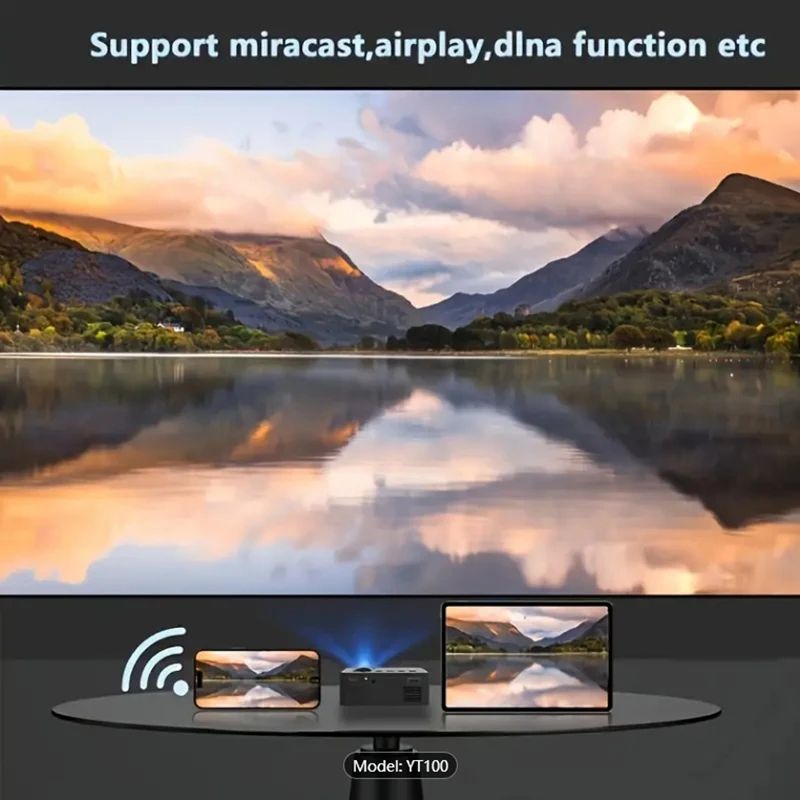 Mini Wireless Projetor Portable Home Cinema Outdoor Projetor LED Video Projector Full HD Same Screen IOS/Android Wifi for smart