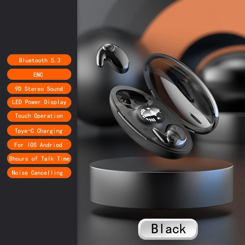 Smallest Sleep Invisible Earbuds Mini Hidden Work Headphone Bass Noise Cancelling Earphones Wireless Bluetooth Bond Touch