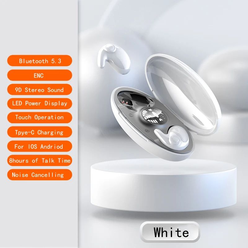 Smallest Sleep Invisible Earbuds Mini Hidden Work Headphone Bass Noise Cancelling Earphones Wireless Bluetooth Bond Touch