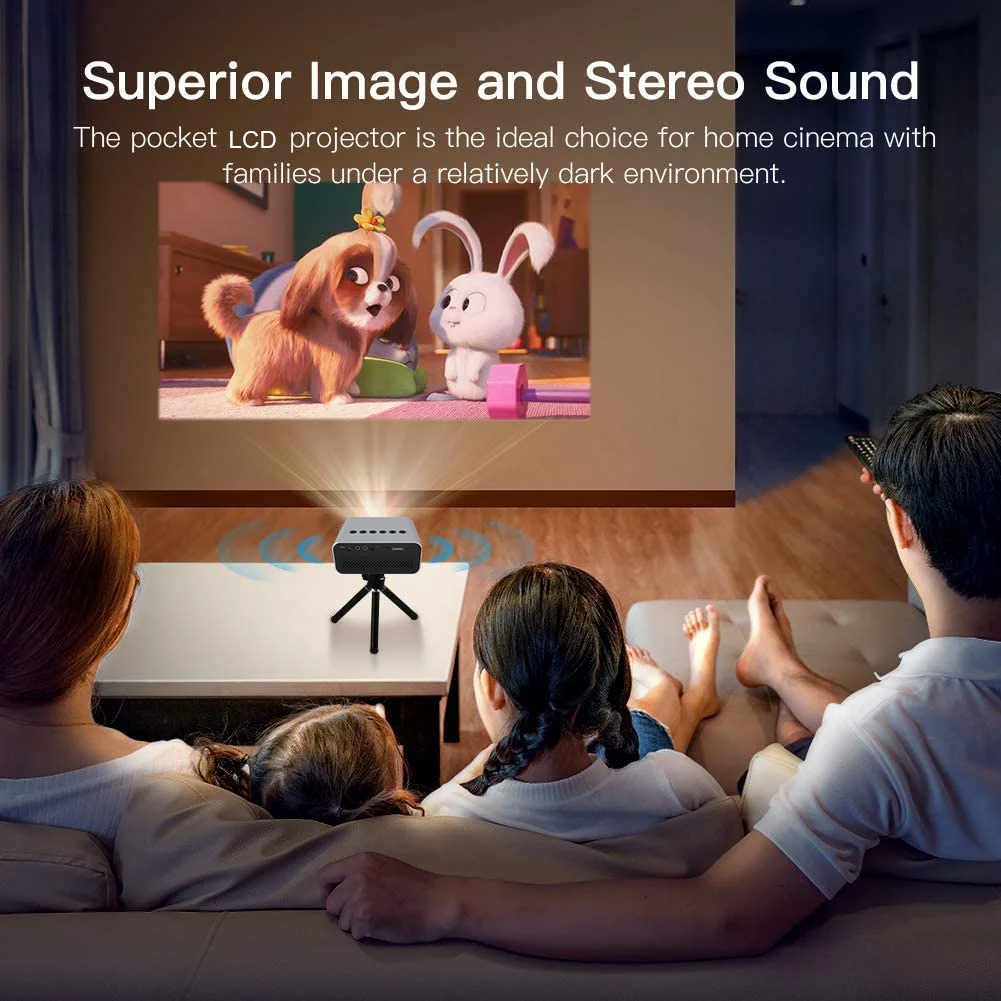YT500 LED Mobile Video Mini Projector Home Theater Media Player Kids Gift Cinema Wired Mulitscreen Projector For Iphone Android