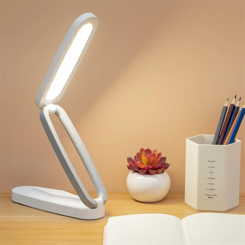 LED Multifunctional Folding Eye Protection Desk Lamp Portable USB Rechargeable Dimmable Bedroom Bedside Reading Table Lamp