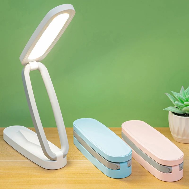 LED Multifunctional Folding Eye Protection Desk Lamp Portable USB Rechargeable Dimmable Bedroom Bedside Reading Table Lamp