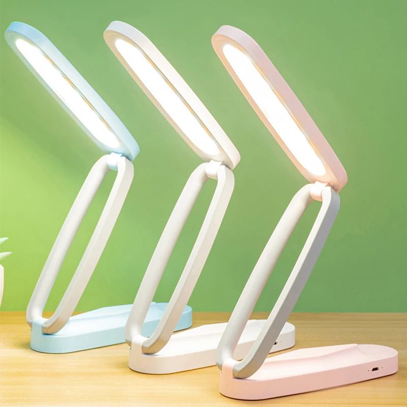 LED Multifunctional Folding Eye Protection Desk Lamp Portable USB Rechargeable Dimmable Bedroom Bedside Reading Table Lamp