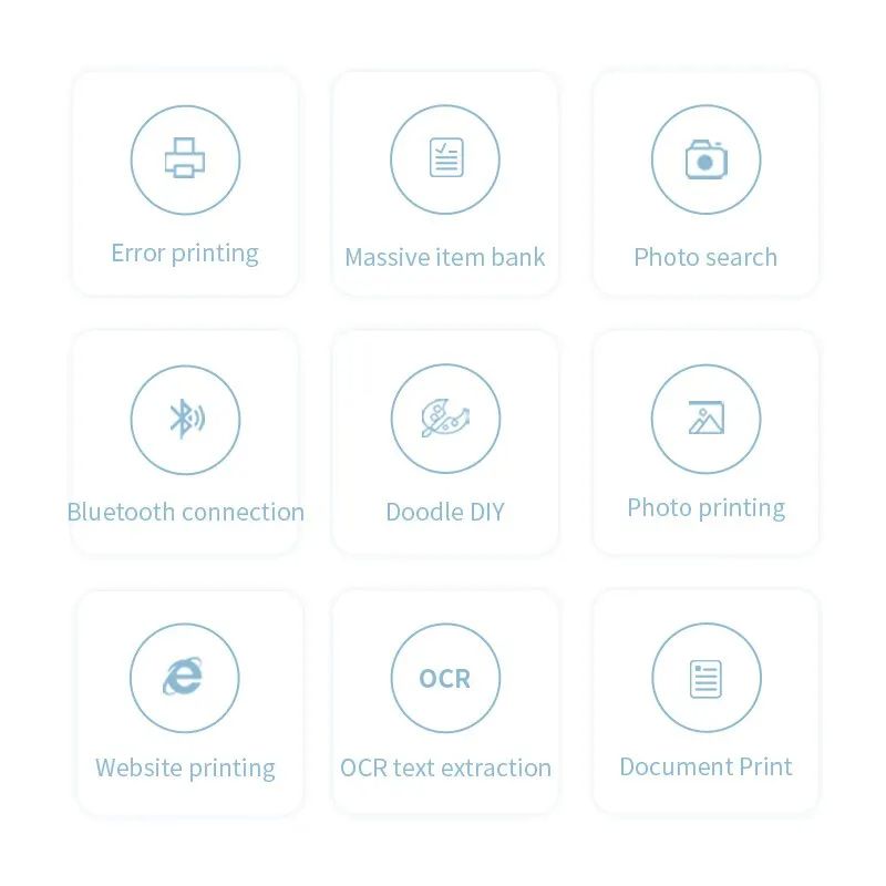 Mini HD Portable Label Thermal Printer Endurance Bluetooth Printer for Student Error Title Note Wrong Pocket Inkless Printing