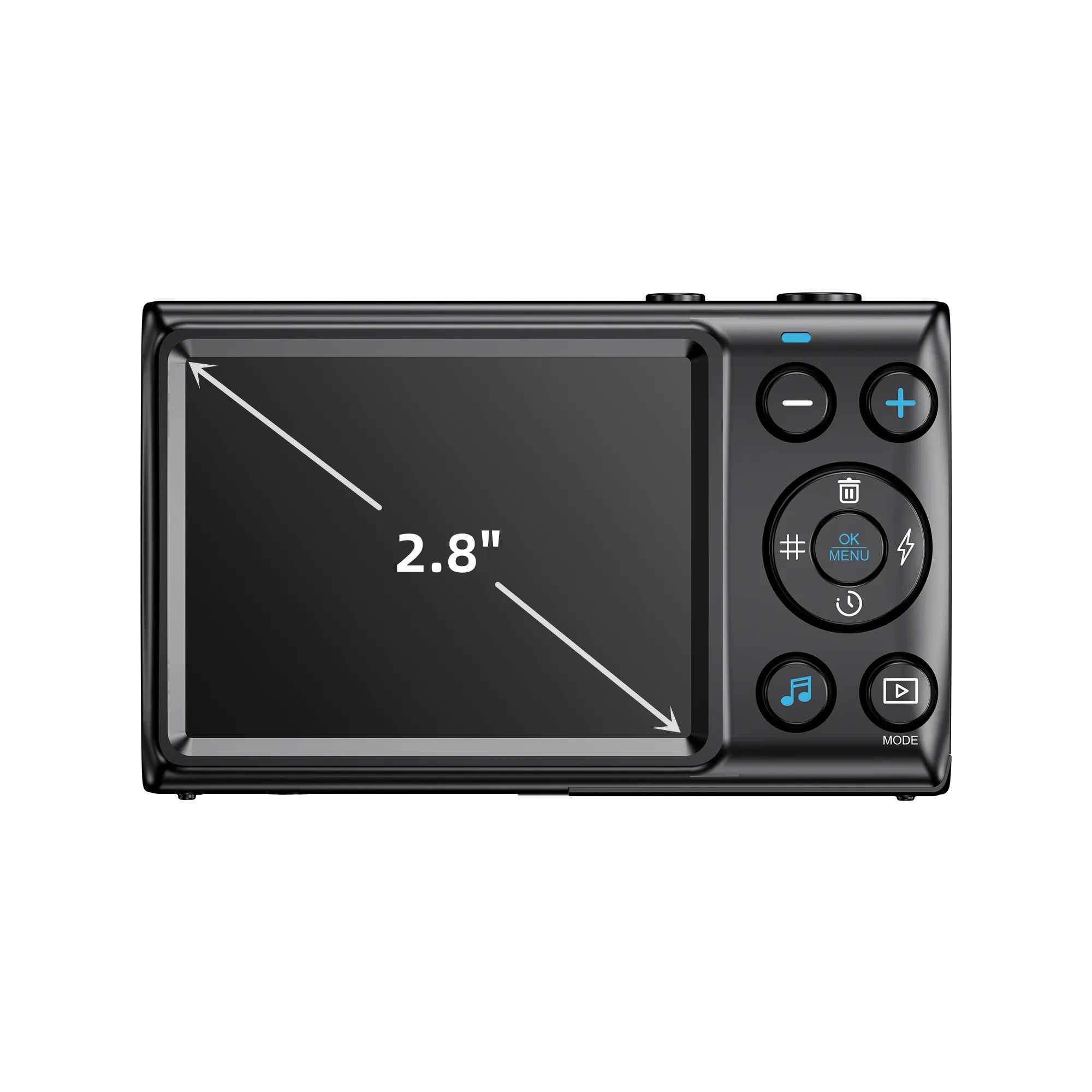 Digital Camera 4K Kids Camera for Photography 64MP MP3 Player Vlogging Camera Compact 2.8" IPS Screen Auto Focus 18X Zoom Camera