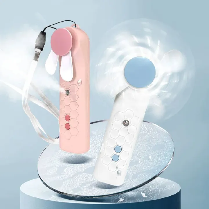 Portable handheld water spray handheld fan, USB 2-in-1 mini air cooler fan, and facial humidifier