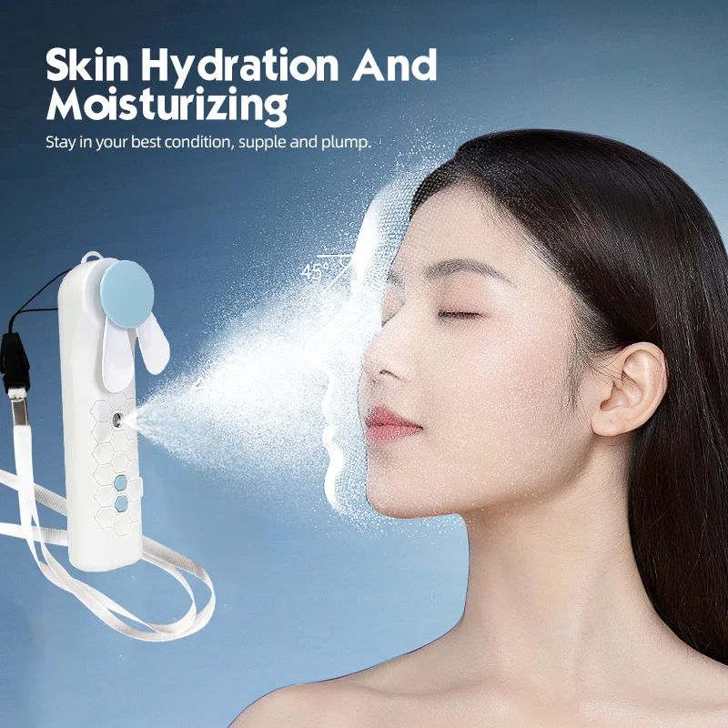 Portable handheld water spray handheld fan, USB 2-in-1 mini air cooler fan, and facial humidifier