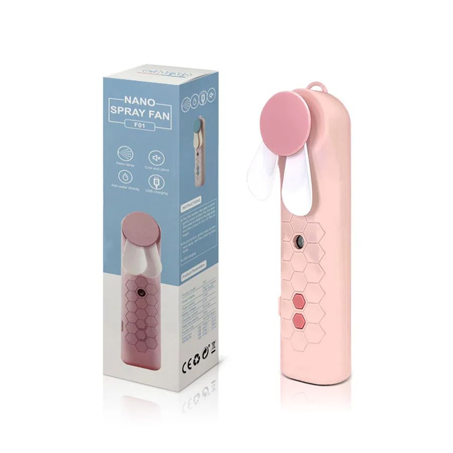 Portable handheld water spray handheld fan, USB 2-in-1 mini air cooler fan, and facial humidifier