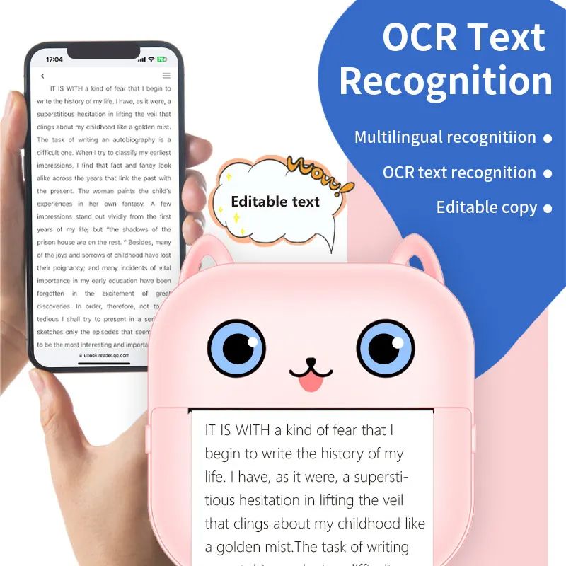 Portable Mini Pocket Printer Note Photo Label Memo Printing Bluetooth Wireless Inkless Thermal Printer 200dpi Impresora Portáti