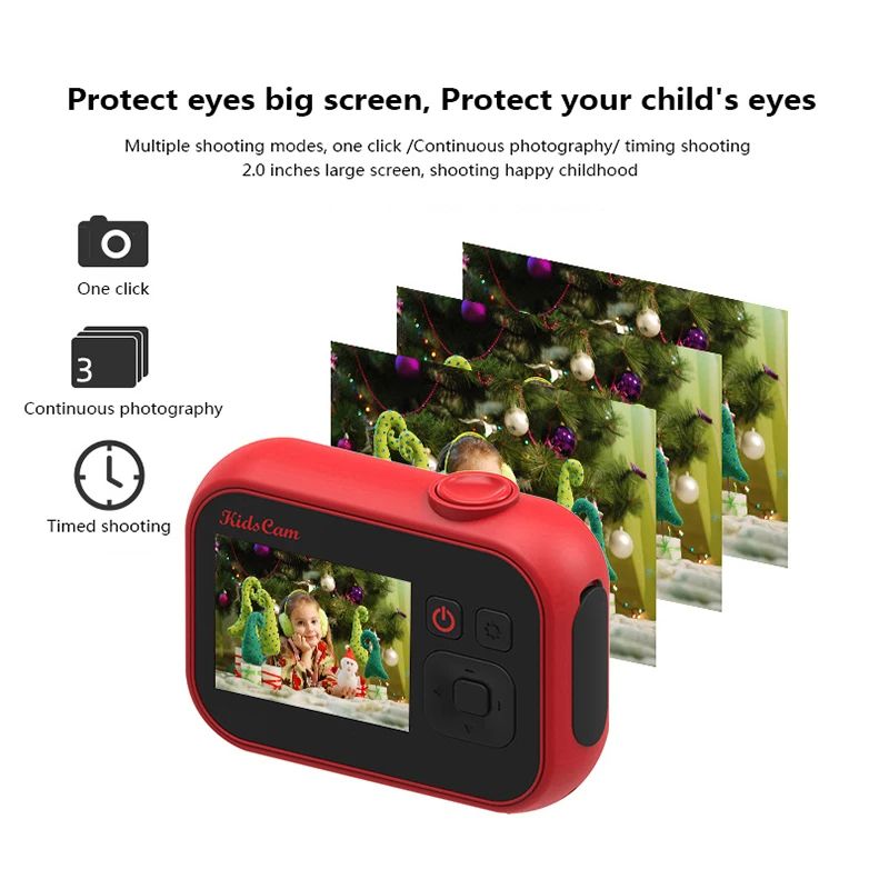 Children Digital Camera Full HD 1080P Portable Digital Video Camera 4x Zoom 2.0 Inch IPS HD Screen Water Proof Kids Camera