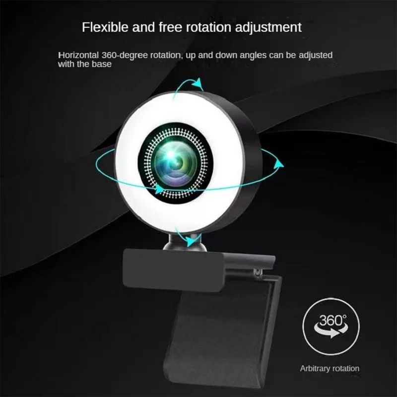 Webcam 1080P Mini Camera Full HD Webcam With Ring Fill Light Microphone USB Live Broadcast For Youtube PC Laptop Video Shooting