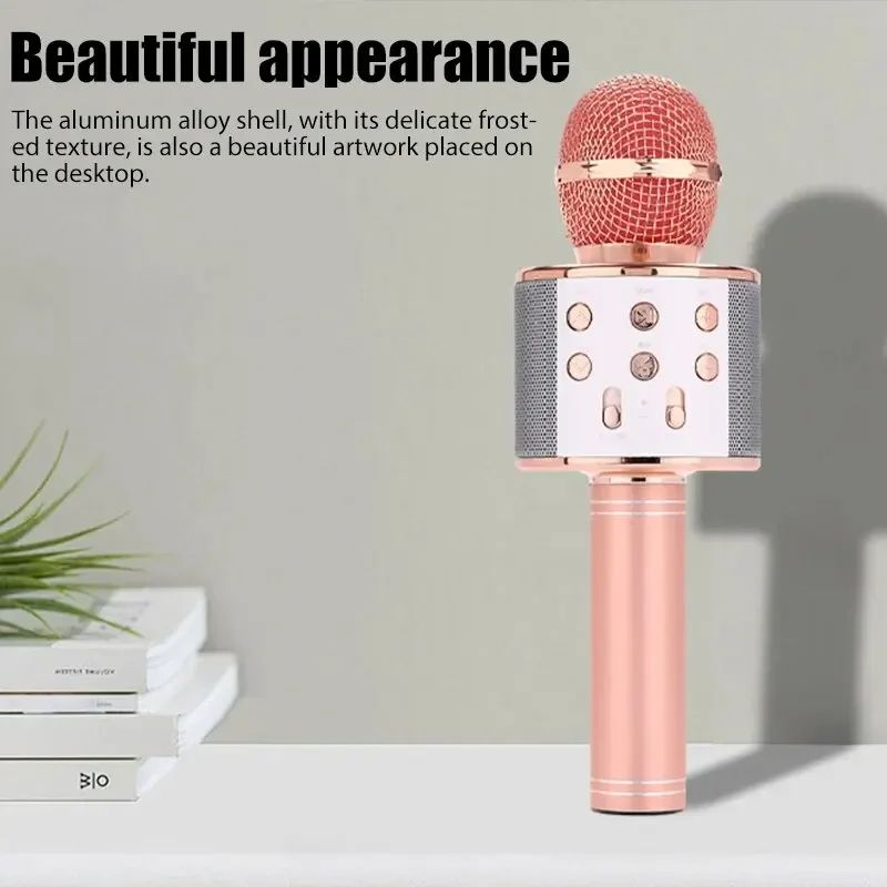 K11 Professional Handheld Wireless Karaoke Microphone USB Speaker Microphone for Kids Music Player Singing Recorder KTV