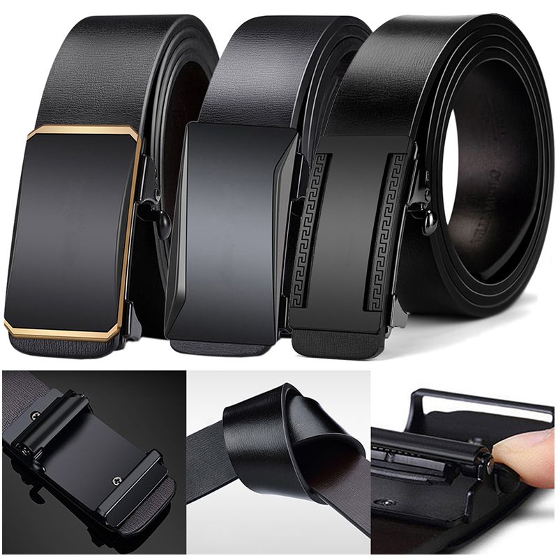 New Arrivals Men Belts Automatic Buckle Belt PU Leather Inner Wear Toothless High Quality Belts For Men Leather Strap Casual Business Jeans Belts Men Luxury