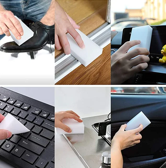 Extra Thick Magic Cleaning Pads - Eraser Sponge for All Surfaces - Kitchen-Bathroom-Furniture-Leather-Car-Steel - Just Add Water to Erase All Dirt - Melamine - Universal Cleaner