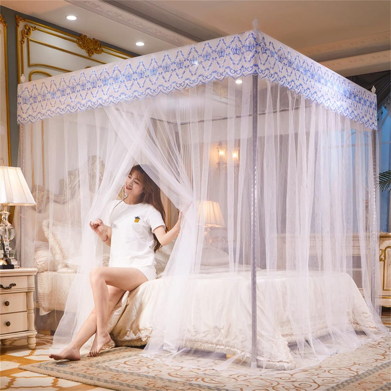 [SPECIAL DEAL]4 stands mosquito net mosquito repellent tent bedding accessories portable quality 4 Stands Mosquito Net
