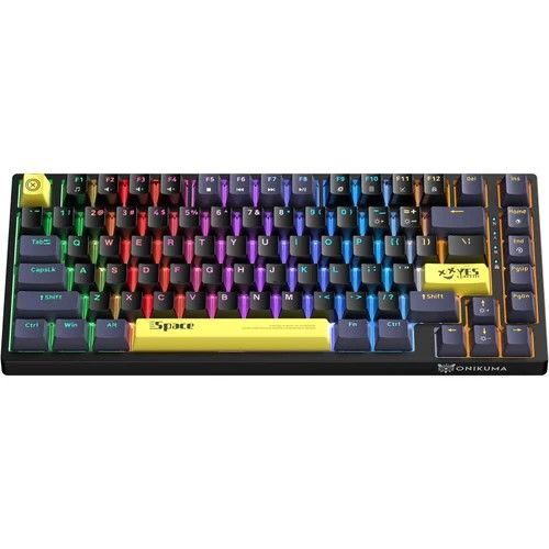 ONIKUMA G52 82 Keys USB Wired Mechanical Keyboard, Professional Gaming Keyboard with RGB Backlit Matte Key Caps for PC Laptop