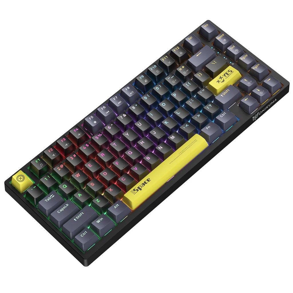 ONIKUMA G52 82 Keys USB Wired Mechanical Keyboard, Professional Gaming Keyboard with RGB Backlit Matte Key Caps for PC Laptop