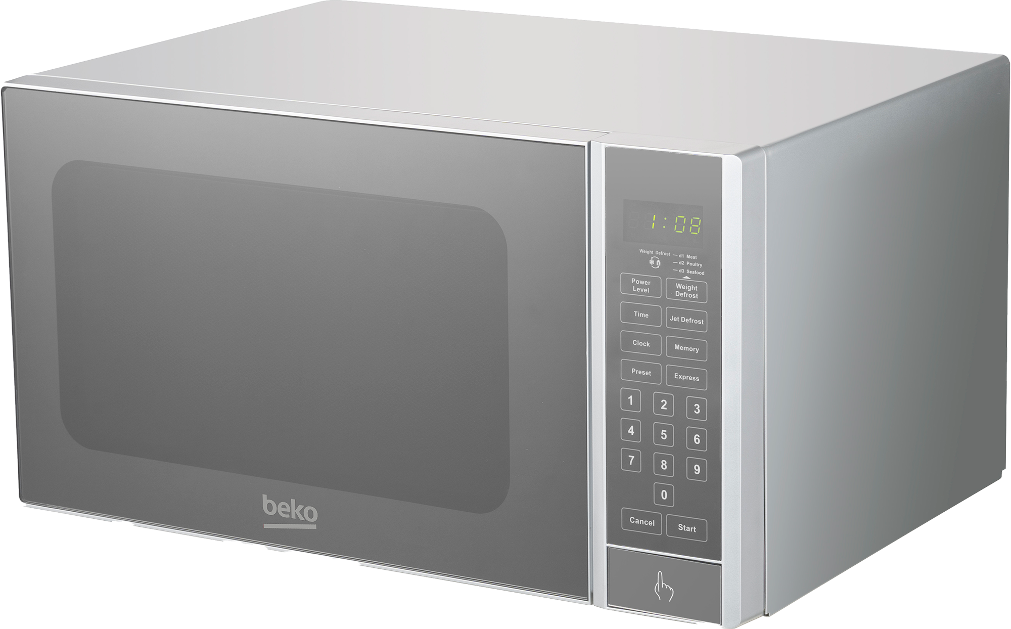 BEKO DIGITAL MICROWAVE BMO390 UK 800W SILVER 30L (1 YEAR WARRANTY)