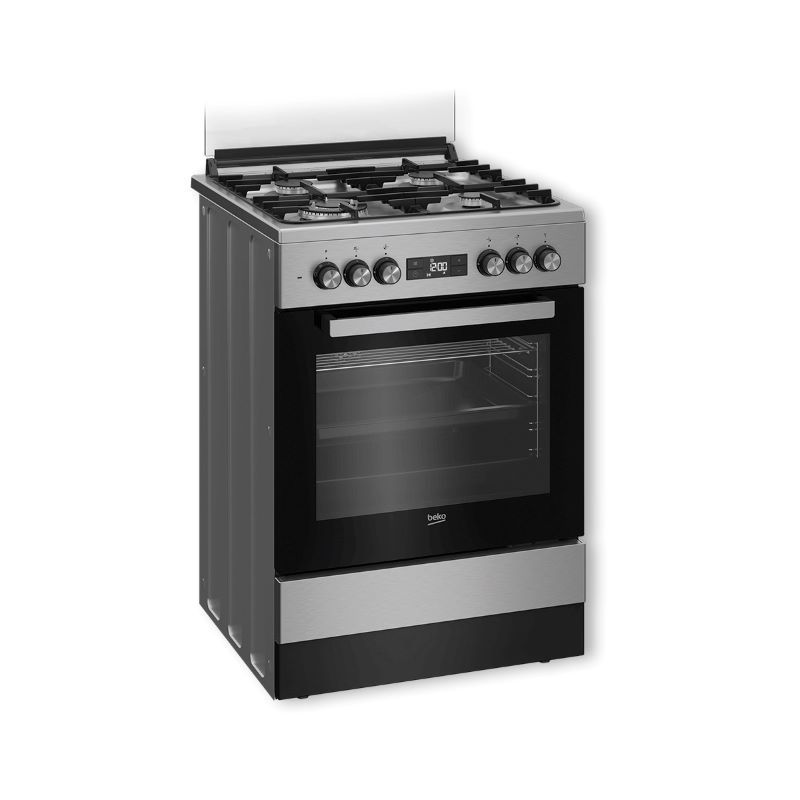 BEKO 3G+1 WOK STANDING COOKER FSM61330DXDSL INOX INTERGRATED IGNITION (HOB) FLAME FAILURE DEVICE CAST IRON PAN SUPPORT MULTIFACTION OVEN  ( 1 YEAR WARRANTY)