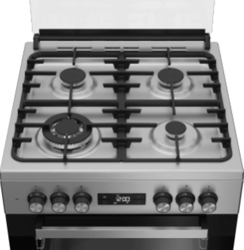 BEKO 3G+1 WOK STANDING COOKER FSM61330DXDSL INOX INTERGRATED IGNITION (HOB) FLAME FAILURE DEVICE CAST IRON PAN SUPPORT MULTIFACTION OVEN  ( 1 YEAR WARRANTY)