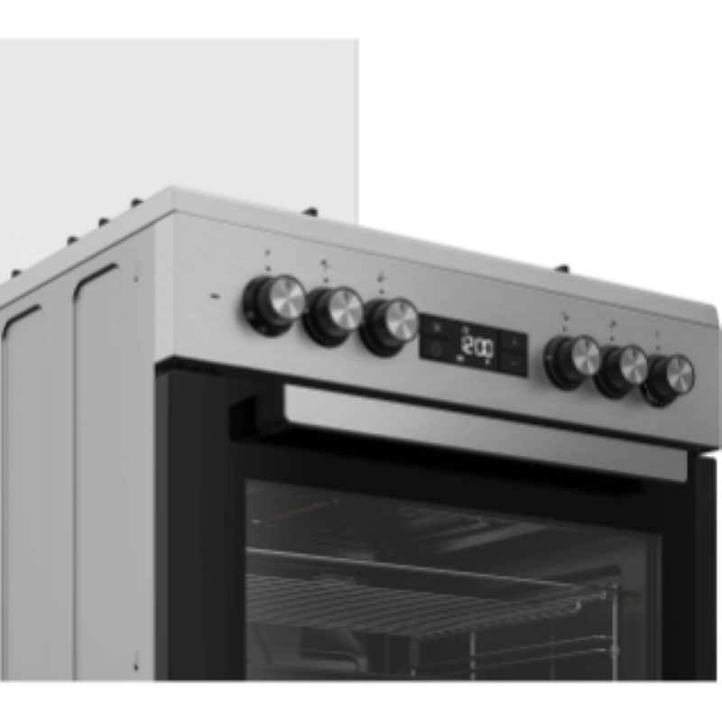 BEKO 3G+1 WOK STANDING COOKER FSM61330DXDSL INOX INTERGRATED IGNITION (HOB) FLAME FAILURE DEVICE CAST IRON PAN SUPPORT MULTIFACTION OVEN  ( 1 YEAR WARRANTY)