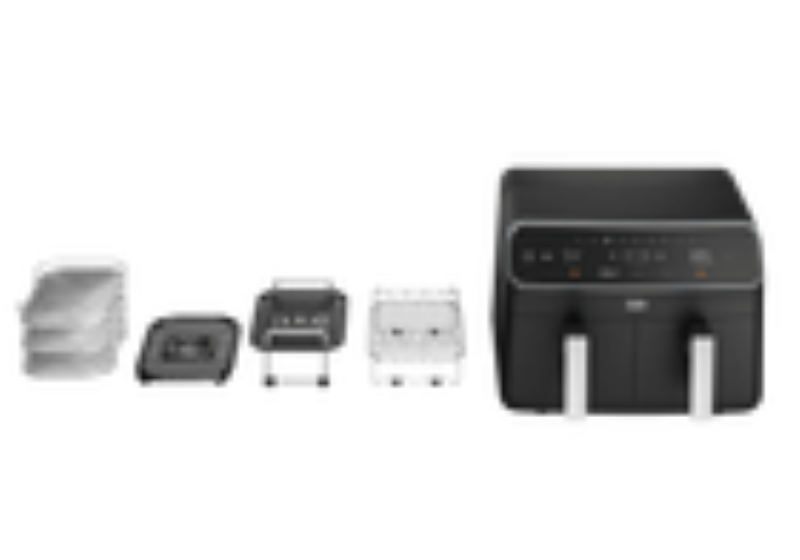 BEKO DOUBLE CHAMBER AIR FRYER FRL 5388B 8.5L 9 COOKING FUNCTIONS SMART FINISH LED SCREEN DISHWASHER SAFE ACCESSORIES DOUBLE LAYER COOKING RACK & SKEWER (1 YEAR