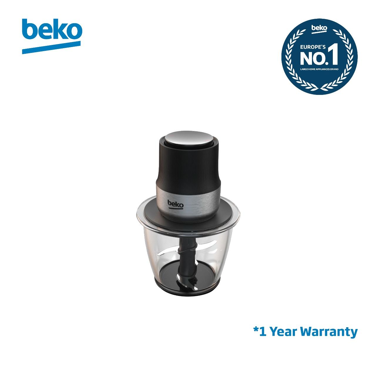 BEKO CHOPPER CHG81442BX 400W 1L 2 SPEED SETIINGS 1 TOUCH CONTROL 2 BLADE SYSTEM  GLASS JAR 1 YEAR WARRANTY