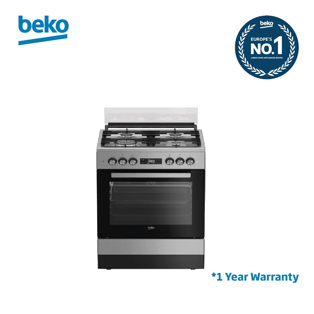 BEKO 3G+1 WOK STANDING COOKER FSM61330DXDSL INOX INTERGRATED IGNITION (HOB) FLAME FAILURE DEVICE CAST IRON PAN SUPPORT MULTIFACTION OVEN  ( 1 YEAR WARRANTY)
