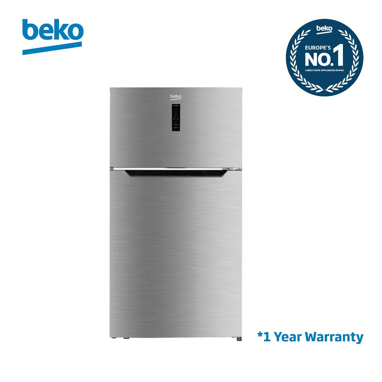 BEKO REFRIGERATOR BAD664 UK KE DOUBLE DOOR 520L 140W SILVER (1 YEAR WARRANTY)