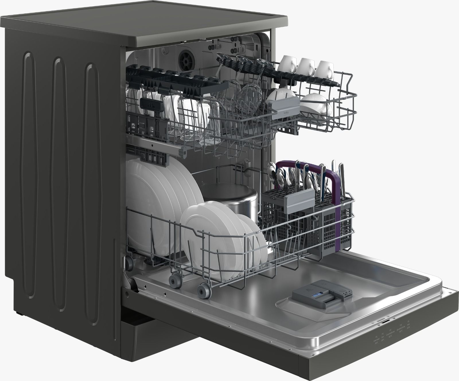 BEKO DISHWASHER 14 PLACE SETTINGS DFN16430G 5 PROGRAMS DIGITAL DISPLAY  SELF DRY HALF LOAD MANHATTAN GREY 1 YEAR WARRANTY