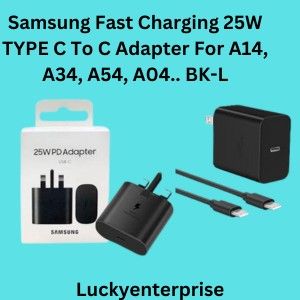 Samsung Fast Charging 25W TYPE C To C Adapter For A14, A34, A54, A04.. BK-L
