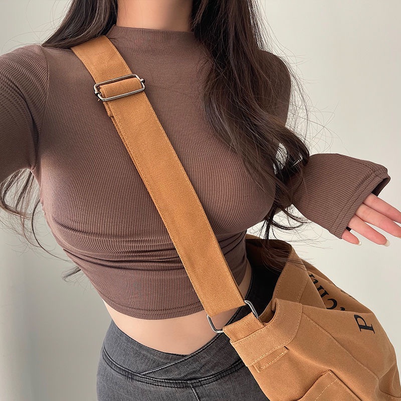 Pure desire sexy tight thin small turtleneck spring and autumn new fashion short navel leggings long-sleeved T-shirt top