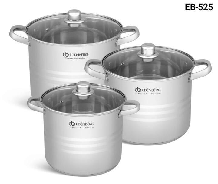 EDENBERG 6PCS Set Stainless Steel High Quality Cookware set