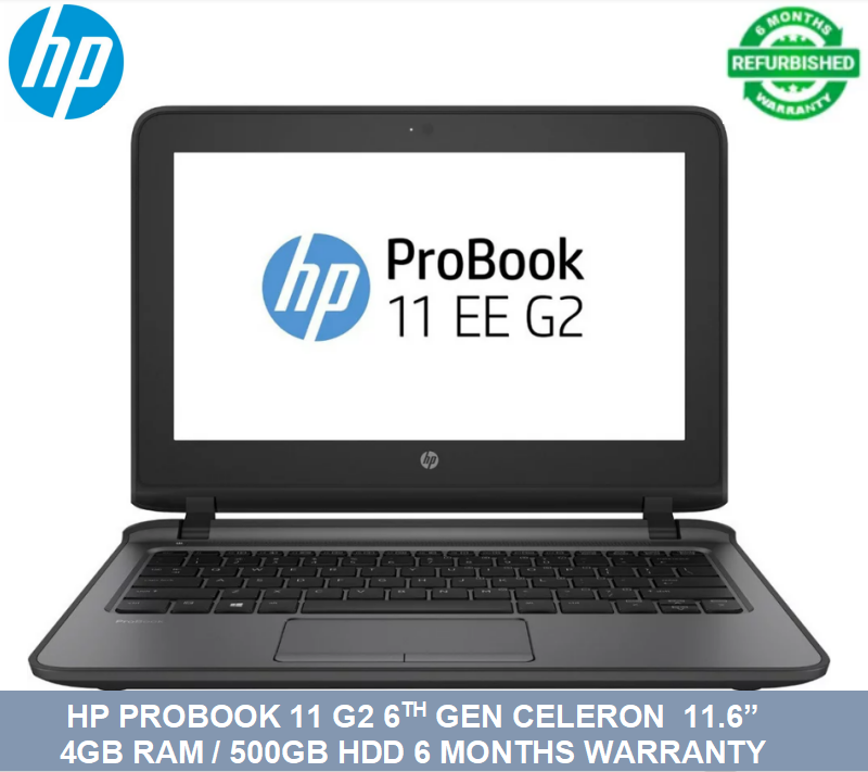 (ANNIVERSARY OFFER) Hp ProBook 11 G2 Intel CELERON 6th gen 4GB RAM 500GB HDD, 11.6 inch Refurbished Hp Laptop Computer Notebook Refurbished Laptop Black M