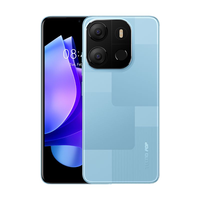 Tecno pop 7 64+2, POP 7 PRO 64GB ROM 4GB RAM 10W USB Type-C Charge DualSIM 4G LTE 6.56" HD 13MP AI DUAL Camera 5000mAh Battery Fingerprint OTG. Smartphone