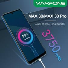 New Maxfone MAX 30 Smart Phones 6.55" inches 16GB RAM + 2GB RAM (Dual SIM) 3750mAh Battery Capacity Mobiles Blue 16 GB As in picture 16GB. Smartphone