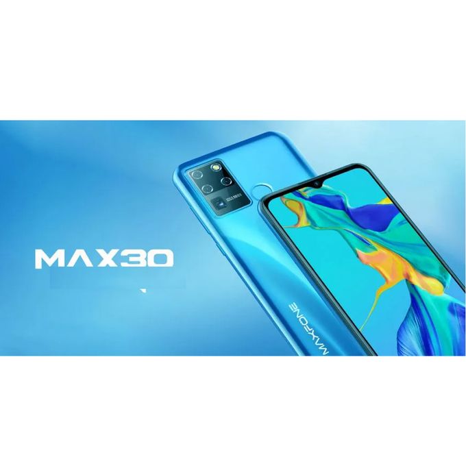 New Maxfone MAX 30 Smart Phones 6.55" inches 16GB RAM + 2GB RAM (Dual SIM) 3750mAh Battery Capacity Mobiles Blue 16 GB As in picture 16GB. Smartphone