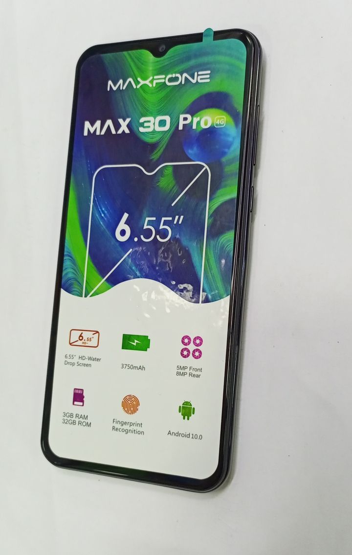 New Maxfone MAX 30 Smart Phones 6.55" inches 16GB RAM + 2GB RAM (Dual SIM) 3750mAh Battery Capacity Mobiles Blue 16 GB As in picture 16GB. Smartphone