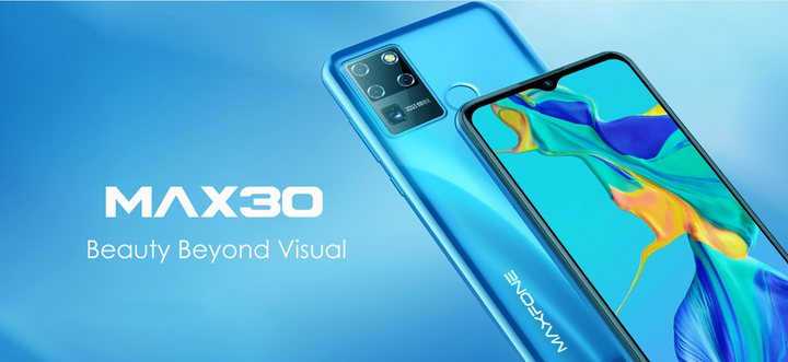 New Maxfone MAX 30 Smart Phones 6.55" inches 16GB RAM + 2GB RAM (Dual SIM) 3750mAh Battery Capacity Mobiles Blue 16 GB As in picture 16GB. Smartphone