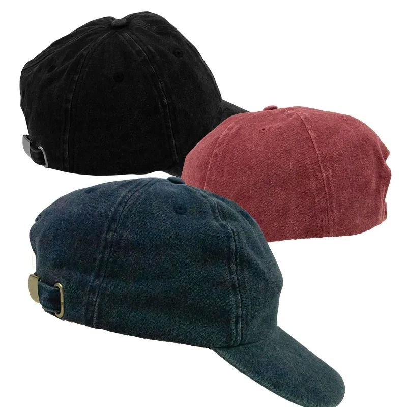 Miniso Vintage Washed Denim Baseball Cap (Red)