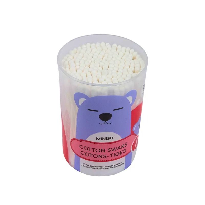 Miniso Miniso Extra Slim Cotton Swabs for Infants (Spiral Heads, 200 Pcs)