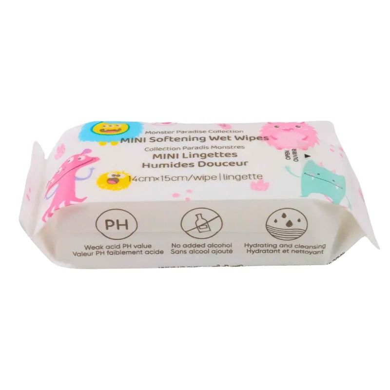 Miniso Monster Paradise Collection MINI Softening Wet Wipes (8 Wipes x 8 Pack)