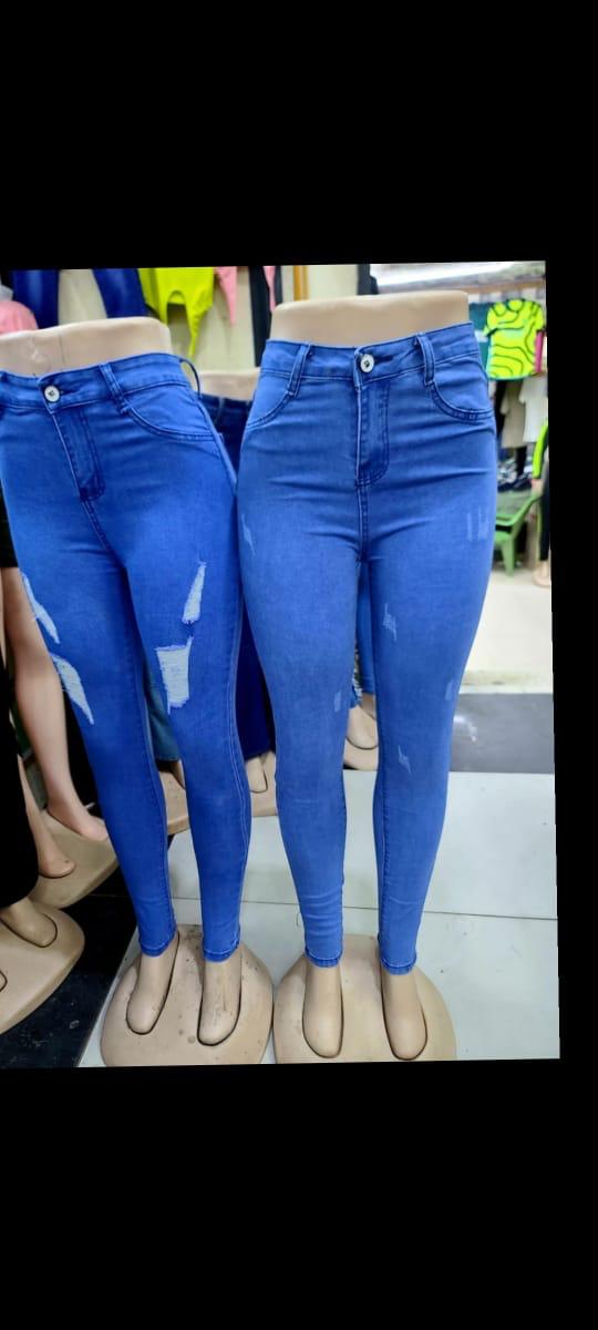 Fashionable blue women skinny/slim jeans Women' Work Casual Pants with Super Stretch Comfortable Skinny Legs for Work (sizes 27, 28, 30, 32, 34)